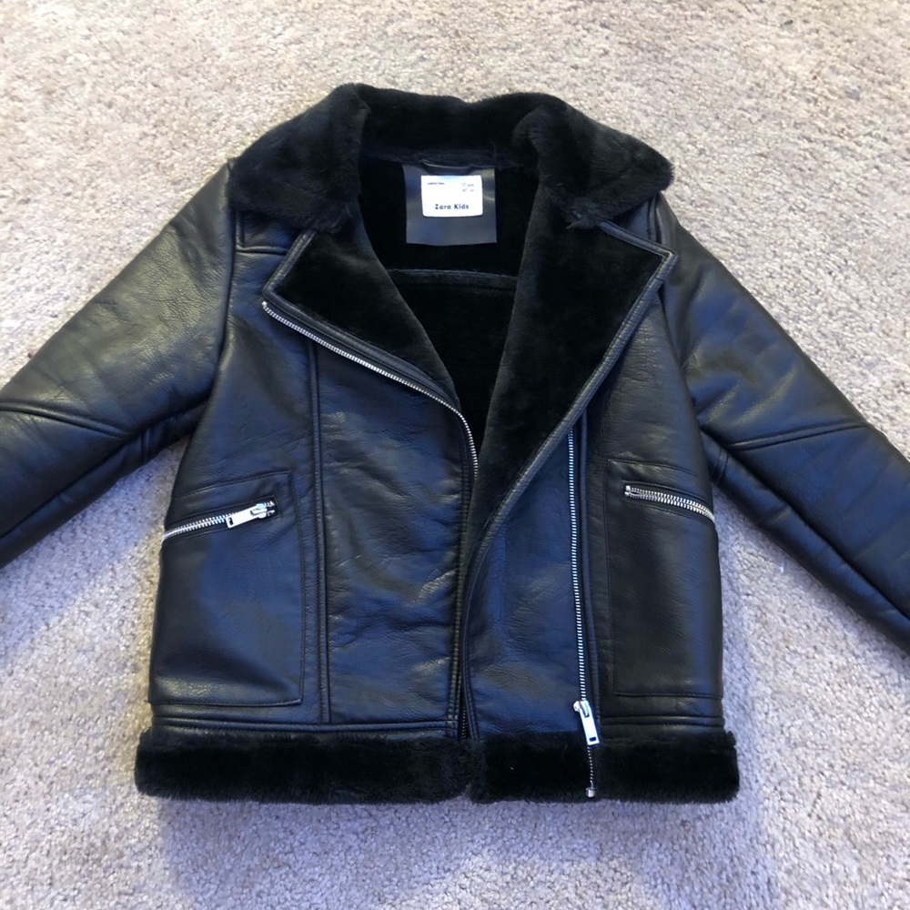Zara girls leather jacket